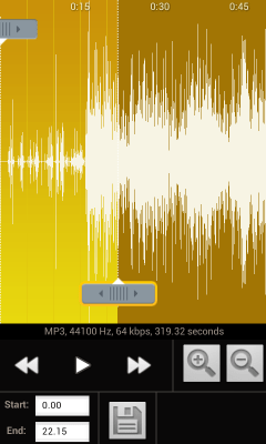 Screenshot of the application Mp3 Cutter & Ringtone Maker - #1