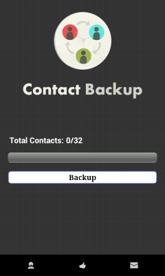 Screenshot of the application Contact Backup - #1