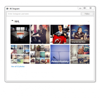 Screenshot of the application 4K Stogram Windows - #2