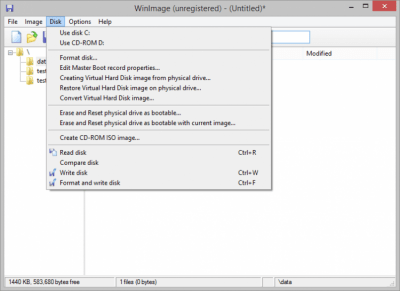 Screenshot of the application WinImage - #3