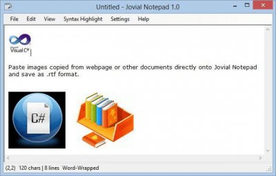 Screenshot of the application Jovial Notepad - #2