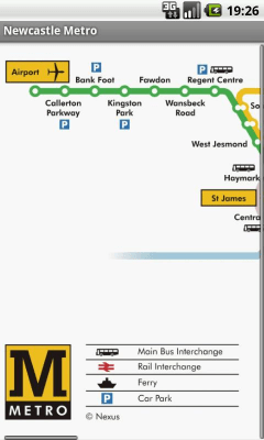 Screenshot of the application Newcastle Metro MAP - #2