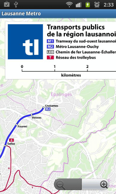 Screenshot of the application Lausanne Metro - #1