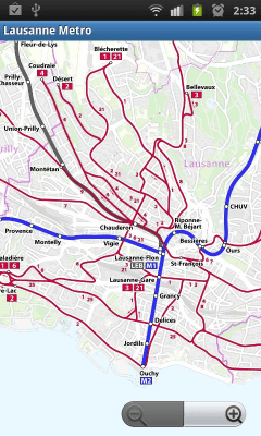 Screenshot of the application Lausanne Metro - #2