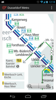 Screenshot of the application Dusseldorf Metro MAP - #4