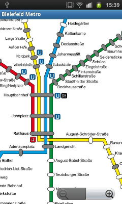 Screenshot of the application Bielefeld Metro MAP - #2