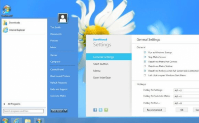 Screenshot of the application FSS Start Menu 8 - #1