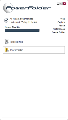 Screenshot of the application PowerFolder - #1