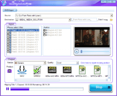 Screenshot of the application Ideal DVD Ripper - #1