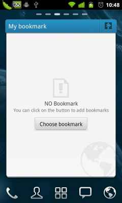Screenshot of the application GO Bookmark Widget - #2