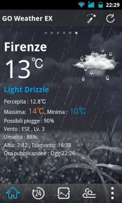 Screenshot of the application Italy Language GOWeatherEX - #1