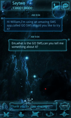 Screenshot of the application GO SMS Pro Slayer ThemeEX - #1