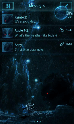 Screenshot of the application GO SMS Pro Slayer ThemeEX - #3