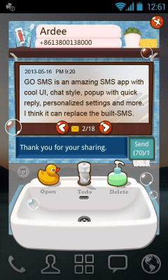 Screenshot of the application GOSMS WashingRoom Pop ThemeEX - #3