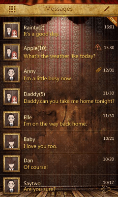 Screenshot of the application GO SMS Pro PCastle ThemeEX - #4