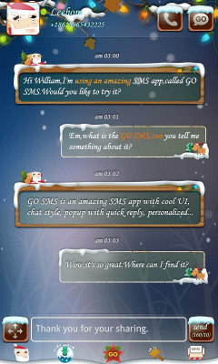 Screenshot of the application GO SMS Pro Santa Super Theme - #3