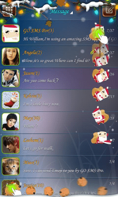 Screenshot of the application GO SMS Pro Santa Super Theme - #4