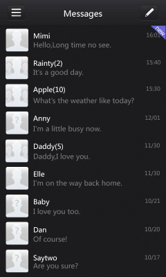 Screenshot of the application GO SMS Pro IPhoneBlack ThemeEX - #4