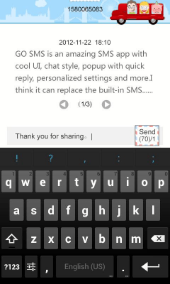 Screenshot of the application GO SMS Pro Friends Popup Thx - #4