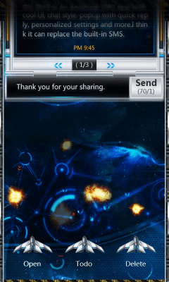 Screenshot of the application GO SMS Pro SpaceBattle Pop Thx - #2