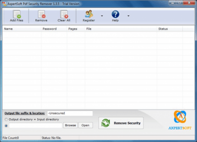 Screenshot of the application Pdf Security Remover - #1