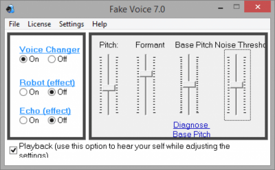 Screenshot of the application Fake Voice - #1