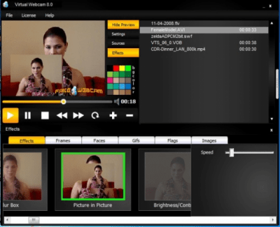 Screenshot of the application Virtual Webcam - #1