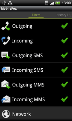 Screenshot of the application MobileFox - #3