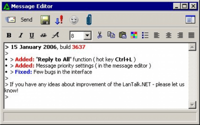 Screenshot of the application LANTALK NET - #5