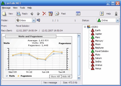 Screenshot of the application LANTALK NET - #6