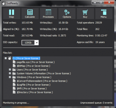 Screenshot of the application SSDREADY - #3
