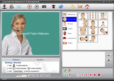 Screenshot of the application Camersoft Fake Webcam - #1