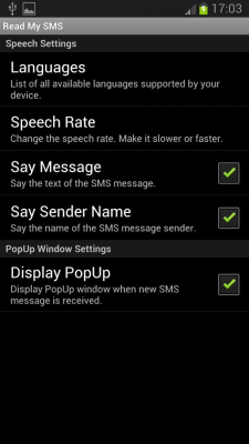 Screenshot of the application Read My SMS - #6