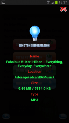 Screenshot of the application Ringtone Scanner (Setter) - #3