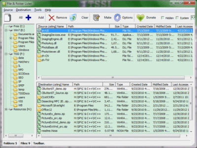 Screenshot of the application File &amp; Folder Lister - #1