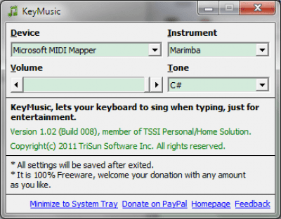 Screenshot of the application KeyMusic - #1