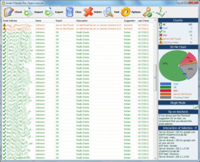 Screenshot of the application Email Checker Pro - #1