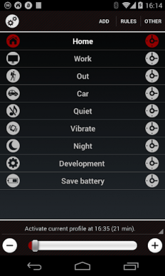 Screenshot of the application Handy Profiles - #2