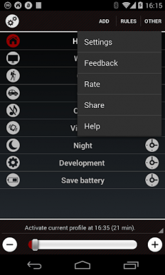 Screenshot of the application Handy Profiles - #4