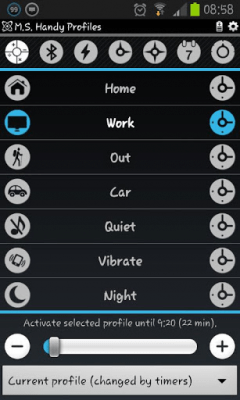 Screenshot of the application Handy Profiles - #6