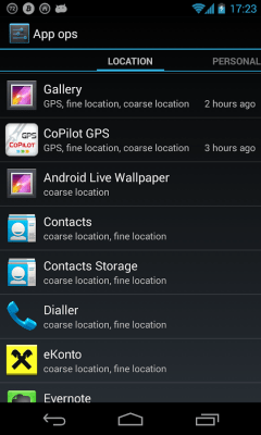 Screenshot of the application Permission Manager - #5