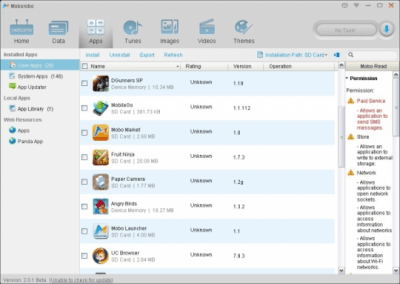 Screenshot of the application MoboMarket (Moborobo) - #1