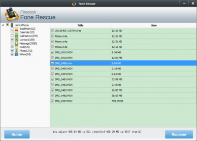 Screenshot of the application Fone Rescue - #1