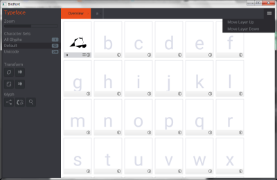 Screenshot of the application BirdFont for Windows - #3