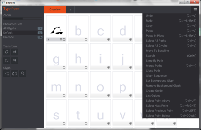 Screenshot of the application BirdFont for Windows - #6
