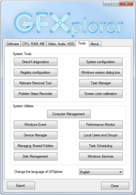 Screenshot of the application GFXplorer - #4