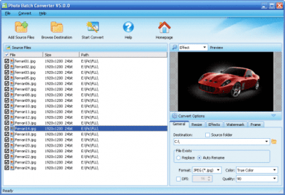 Screenshot of the application Photo Batch Converter - #1