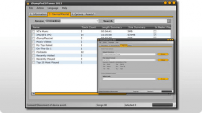 Screenshot of the application iDumpPod2iTunes 2013 - #1