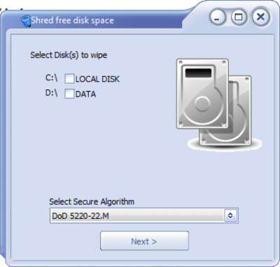 Screenshot of the application File Shredder - #2