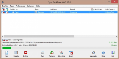 Screenshot of the application SyncBackFree - #1